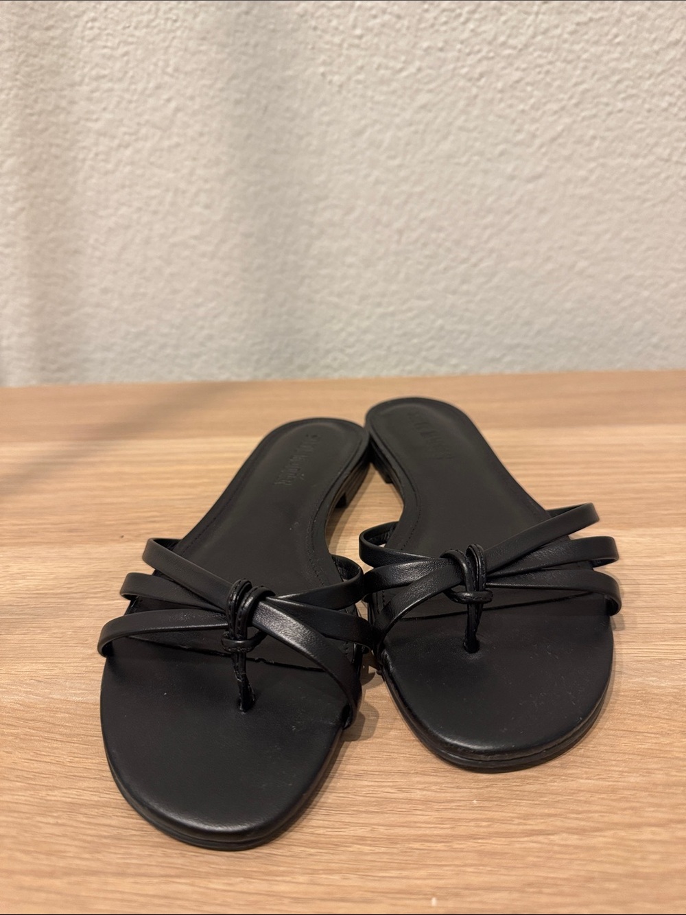 Women's Black Knot-Detail Slide Sandals